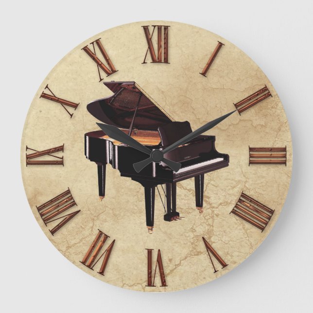 Großer Klaviermusik-Lover's Wall Clock Große Wanduhr (Vorderseite)