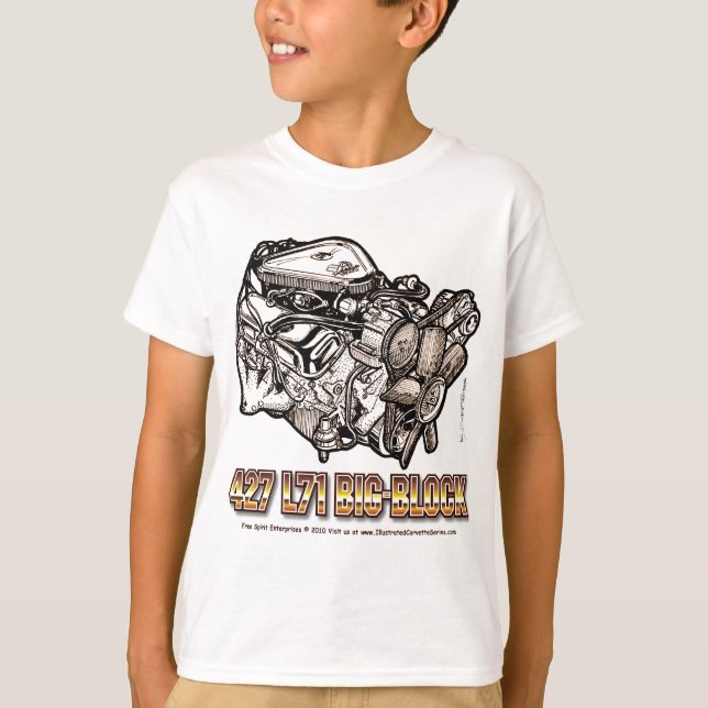 Großer Korvette-Motor des Block-427 L71 T-Shirt (Vorderseite)