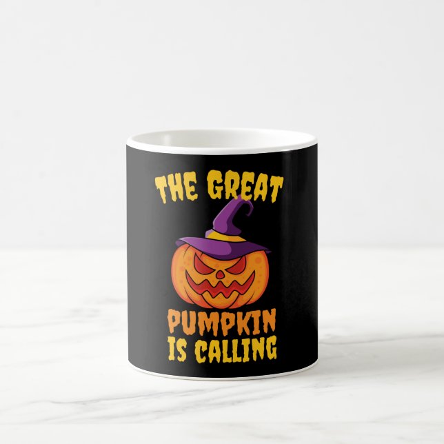 Großer Kürbis ruft, lustiger Halloween Kaffeetasse (Mittel)