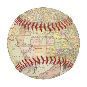 Grosser Landkreis- und Eisenbahnplan von Texas Baseball