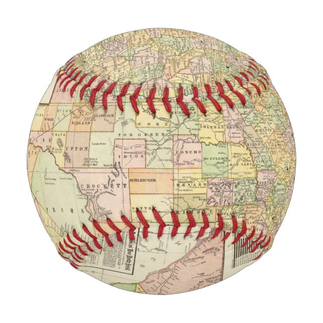 Grosser Landkreis- und Eisenbahnplan von Texas Baseball (Vorderseite)