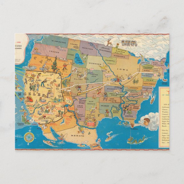 "Größer!" Los Angeles und die Vereinigten Staaten Postkarte (Vorderseite)