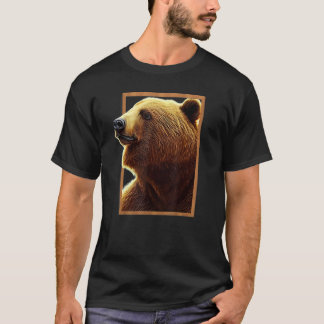 Grosser, majestätischer brauner Bär aus Holzrahmen T-Shirt