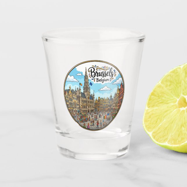 Großer Markt Belgien Schnapsglas (Vorderseite)