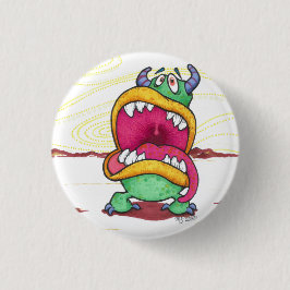 Großer Mund-Monsterknopf Button