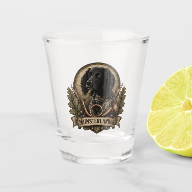 Großer Münsterländer (Logo) Schnapsglas (Vorderseite)