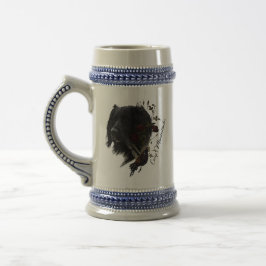Großer Munsterlander mit Fasan Bierglas