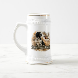 Großer Münsterländer mit Fasan Bierglas