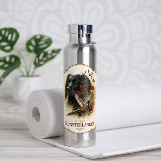 Großer Münsterländer mit Fasan   Trinkflasche (Yoga (gedreht))