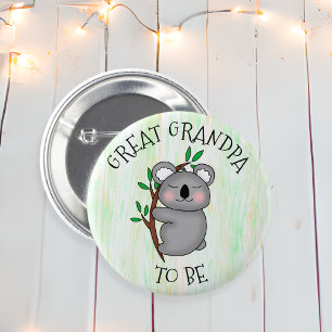 Großer Opa   Koala thematied Baby Dusche Button