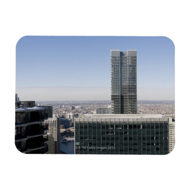 Grosser Panoramablick aus der Luft auf Chicago, mi Magnet (Horizontal)