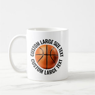 Großer personalisierter Text Basketball 325 ml Cus Kaffeetasse