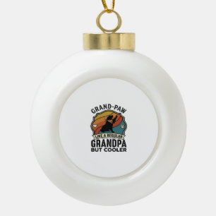 Großer Pfote Opa Hund Retro Sonnenuntergang Bandan Keramik Kugel-Ornament