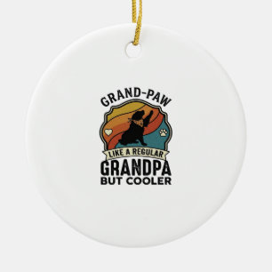 Großer Pfote Opa Hund Retro Sonnenuntergang Bandan Keramik Ornament