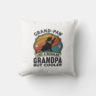 Großer Pfote Opa Hund Retro Sonnenuntergang Bandan Kissen