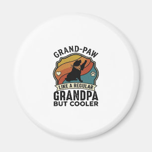 Großer Pfote Opa Hund Retro Sonnenuntergang Bandan Magnet