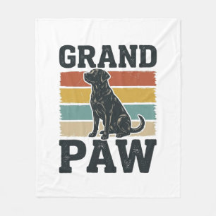 Großer Pfoten Vintage Hund Großvater Shirt Design_ Fleecedecke