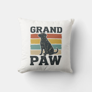 Großer Pfoten Vintage Hund Großvater Shirt Design_ Kissen