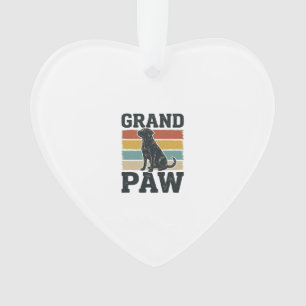 Großer Pfoten Vintage Hund Großvater Shirt Design_ Ornament