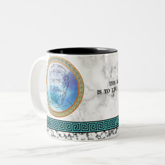 Großer Philosoph Plato mit Zitat Zweifarbige Tasse