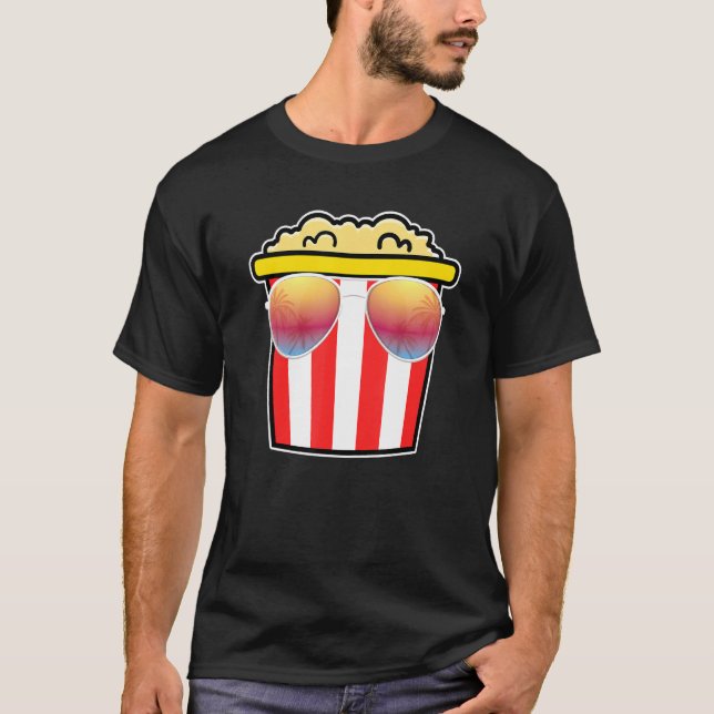Großer Popcornkasten mit Schattenbiss T-Shirt (Vorderseite)