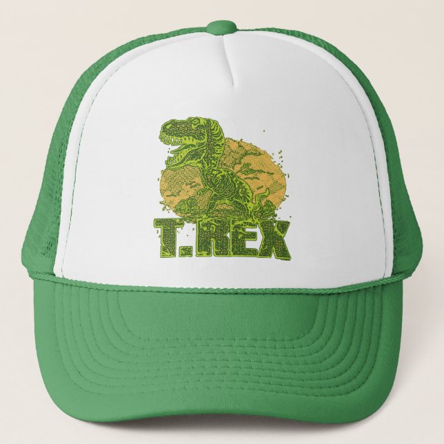 Großer Punkt T Rex Truckerkappe (Vorderseite)