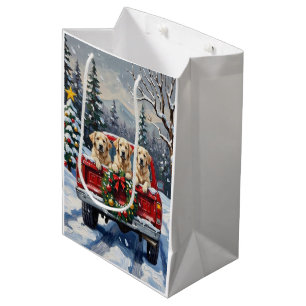 Großer Pyrenäen-Weihnachten Rotes Lastwagen Ferien Mittlere Geschenktüte