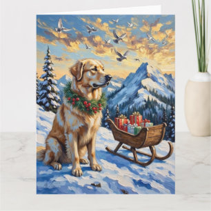 Großer Pyrenäen-Weihnachtsberg-Feiertag Karte