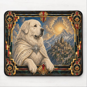 Großer Pyrenäenhund, Art Deco Hund Mousepad