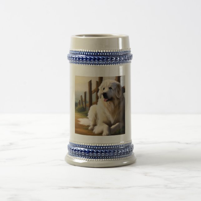Großer Pyrenäenhund Bierglas (Mittel)