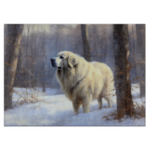 Großer Pyrenäenhund Lass es schneien Weihnachten Schneidebrett