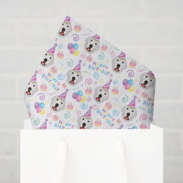 Großer Pyrenäenhund Seidenpapier (Geschenk Tasche)
