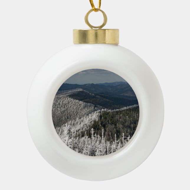 Großer rauchiger Gebirgsnationalpark Keramik Kugel-Ornament (Vorderseite)
