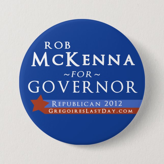 Großer Rob McKenna für Knopf des Gouverneur-2012 Button (Vorderseite)