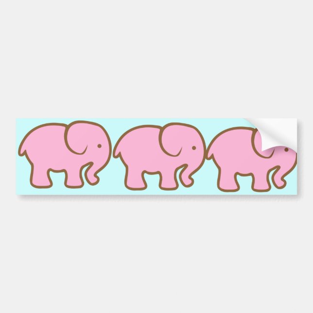Großer rosa Elefant Autoaufkleber (Vorne)
