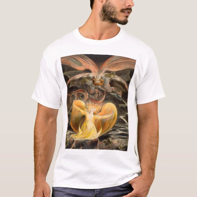 Großer Roter Drache und die Frau mit Sonne bekleid T-Shirt (Vorderseite)