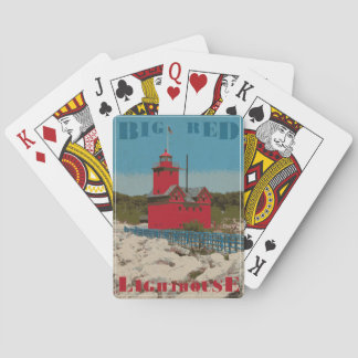Großer roter Leuchtturm Spielkarten