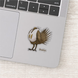 Großer Sage Grouse Vogel Cartoon-Illustration Aufkleber