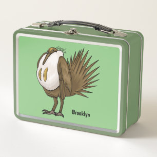 Großer Salbeihuhn-Vogel Cartoon-Illustration Metall Brotdose