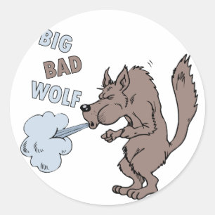 Großer schlechter Wolf Runder Aufkleber
