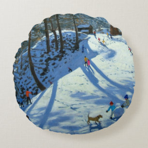 Großer Schneeball Zermatt Rundes Kissen