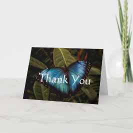 Großer, schöner, blauer Schmetterling Dankeskarte