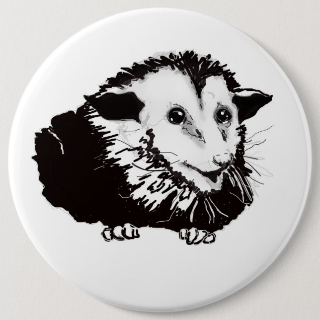 Großer schöner Opossum-Knopf Button (Vorderseite)