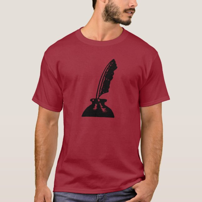 Großer Schriftsteller oder Lehrer Quill Pen T-Shirt (Vorderseite)