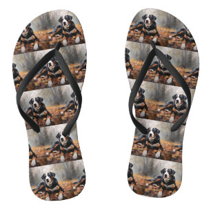 Grosser Schweizer Berg im Herbst Leaves Fall Flip Flops