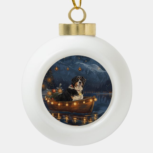 Grosser Schweizer Berg Weihnachtsfest Reise Keramik Kugel-Ornament (Vorderseite)