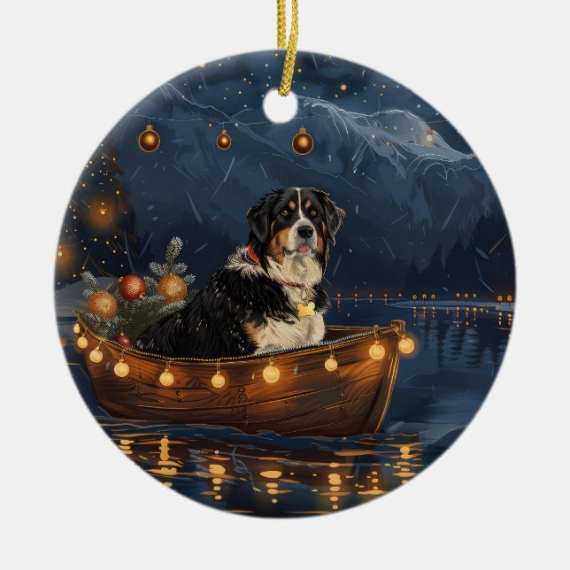 Grosser Schweizer Berg Weihnachtsfest Reise Keramik Ornament (Vorne)