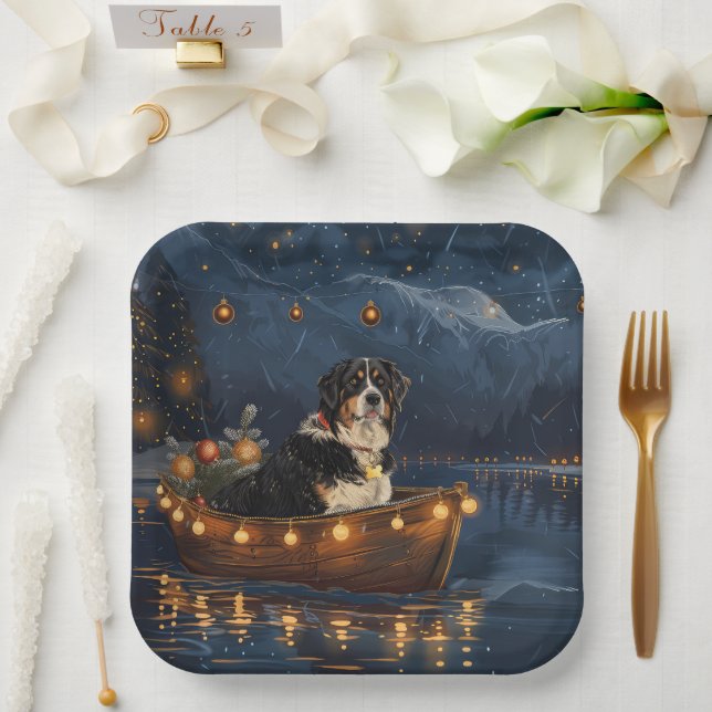 Grosser Schweizer Berg Weihnachtsfest Reise Pappteller (Hochzeit)