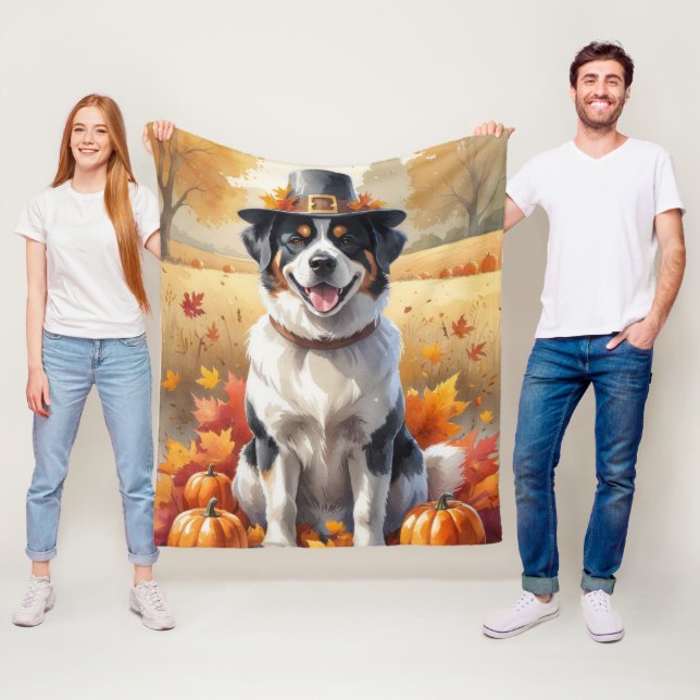 Grosser Schweizer Erntedank für Herbstausflüge Fleecedecke (Beispiel)