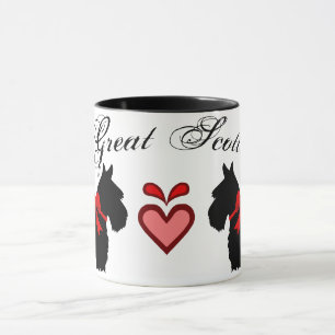 "Großer Scott !" Schottischer Terrier, rotes Band, Tasse